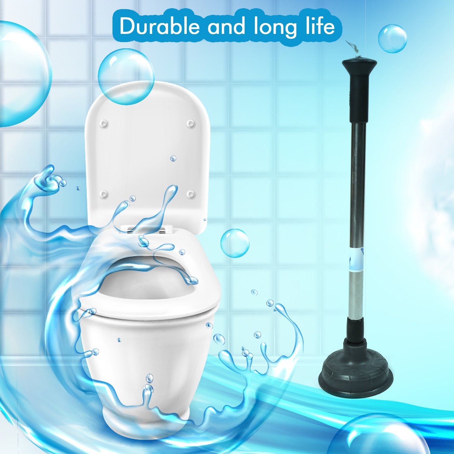 Drain Unblocker Pump – Heavy Duty Rubber Plunger | Velvet Wipe