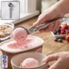 Ice-Cream-Scoop-1 Stainless Steel Trigger Release Ice Cream Scoop Cookie Dough Scoope...