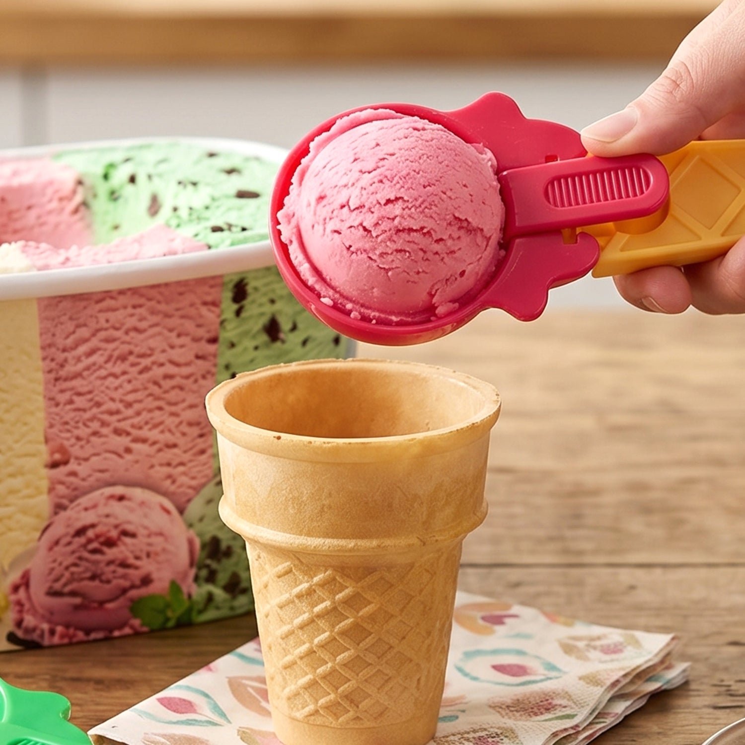 Ice Cream Scoop Set – Easy-Release 2-Pc Plastic | Quickslice