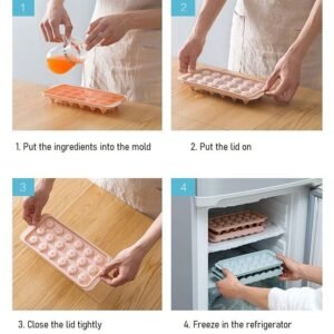 Plastic Ice Cube Tray – 18 Diamond Cavities for Easy Release