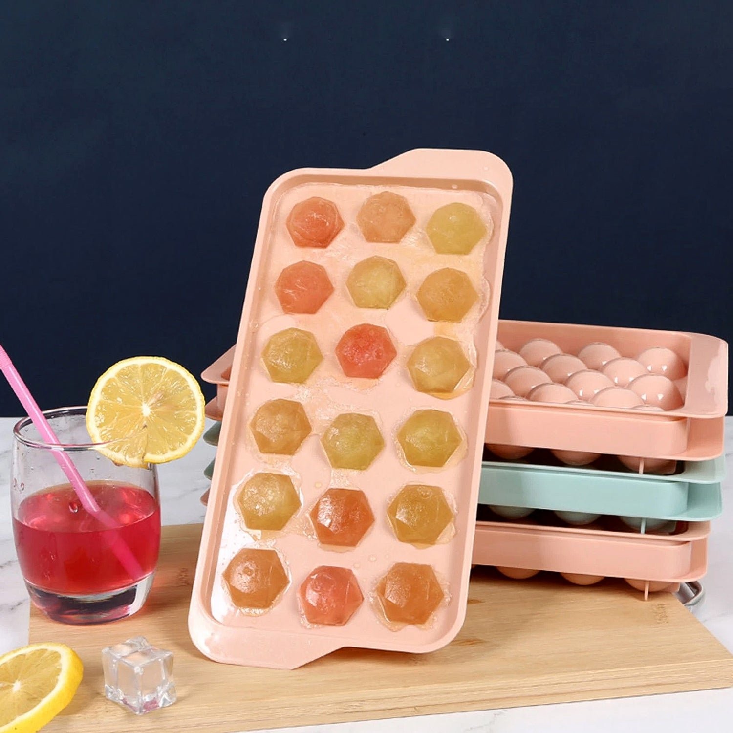 Ice-Cube-Chocolate-Trey-04 Plastic Ice Cube Tray – 18 Diamond Cavities for Easy Release