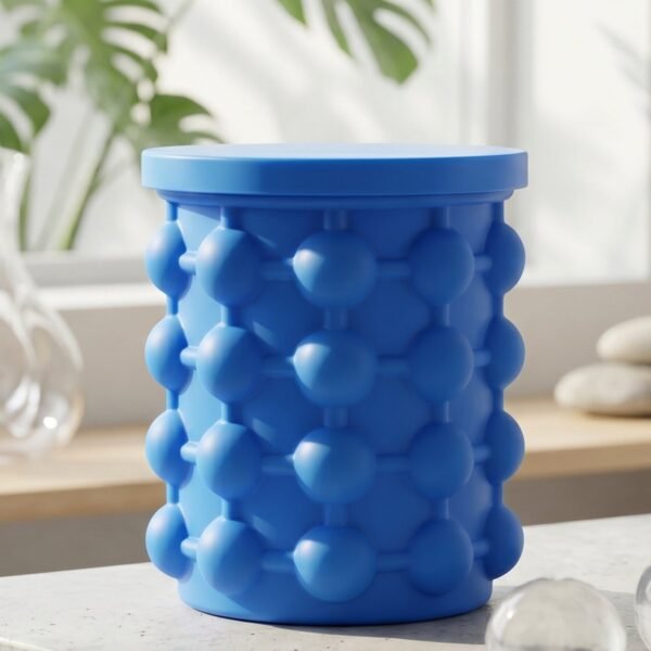 Silicone Ice Cube Maker Cup Squeeze to Pop Mould with Lid Space Sav...