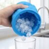 Silicone Ice Cube Maker Cup Squeeze to Pop Mould with Lid Space Sav...