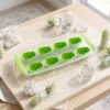 Plastic 8 Grid Ice Cube Tray with Lid Skull Shape Freezer Ice Mold (1 Pc)