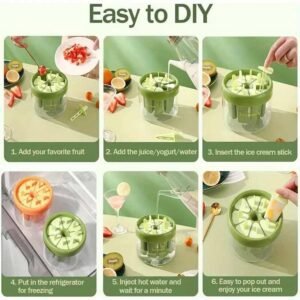 Plastic Ice Candy Maker – Reusable 8 Mold Set for Summer Treats