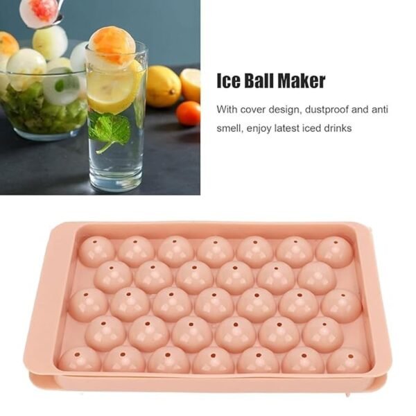 Plastic Ball Ice Cube Tray – Durable & Easy Release with Lid
