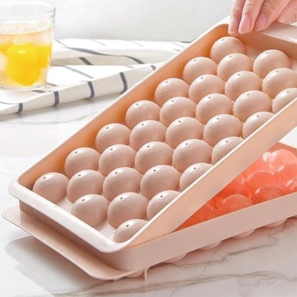 Plastic Ball Ice Cube Tray – Durable & Easy Release with Lid