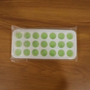 Plastic Ice Cube Tray – 21 Grid Round Mold with Lid