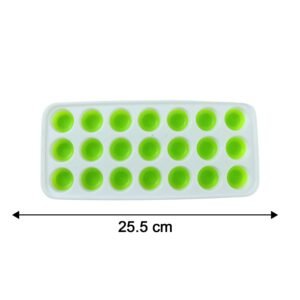 Plastic Ice Cube Tray – 21 Grid Round Mold with Lid
