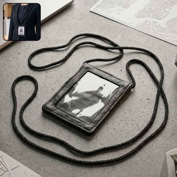 Leather Neck Wallet – Convenient ID & Card Holder with Lanyard