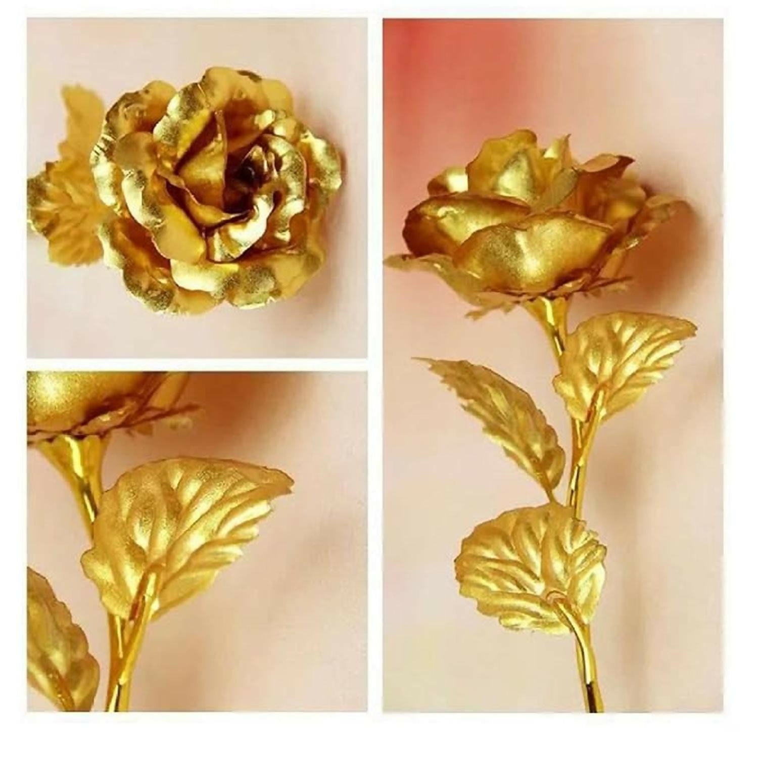 Golden Rose Decoration Set – Elegant 3-Piece Mix Color Display