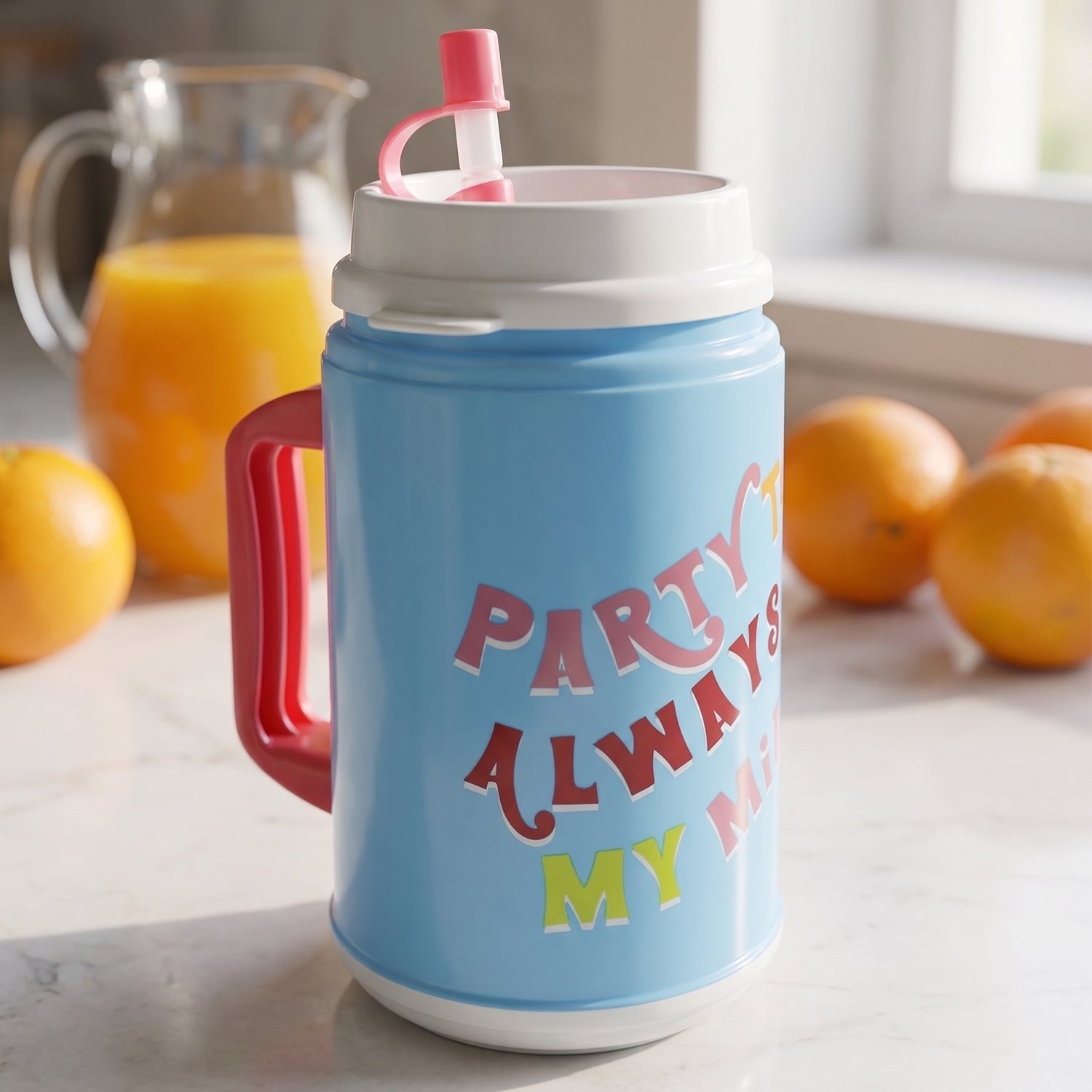 Insulated Mug with Straw – 709 ml Leak-Resistant | Bottlart
