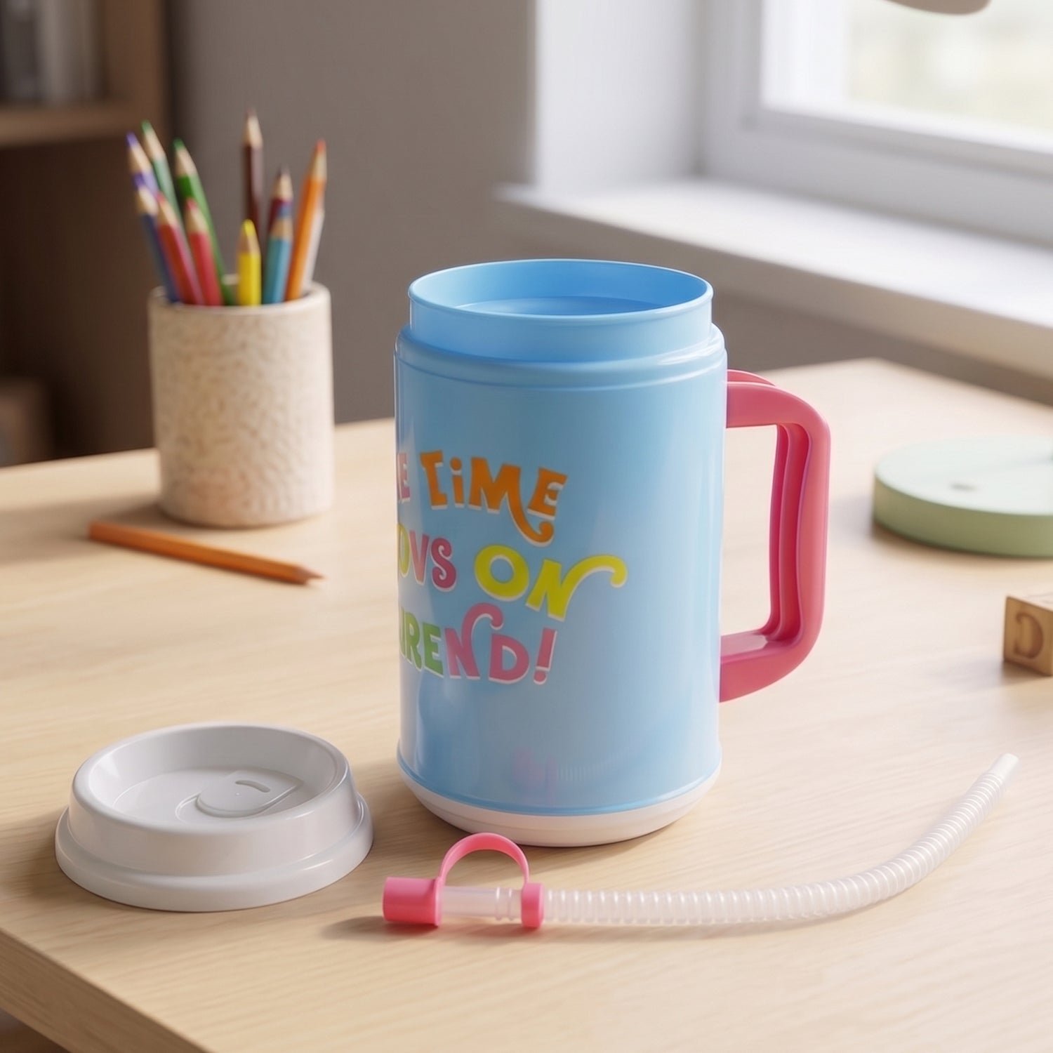 Insulated Mug with Straw – 709 ml Leak-Resistant | Bottlart