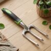 Garden Hand Fork 3 Tine Stainless Steel Digging Tool Ergonomic Handle (1 Pc)