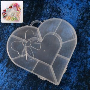 Jewellery-Box-01 Heart-Shaped Plastic Bead Storage Organizer – 10 Adjustable Compartments