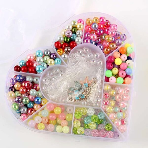 Heart-Shaped Plastic Bead Storage Organizer – 10 Adjustable Compartments
