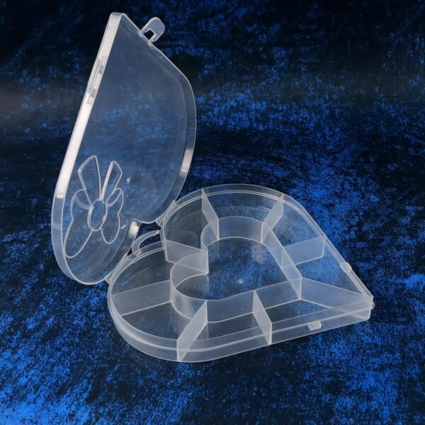Heart-Shaped Plastic Bead Storage Organizer – 10 Adjustable Compartments