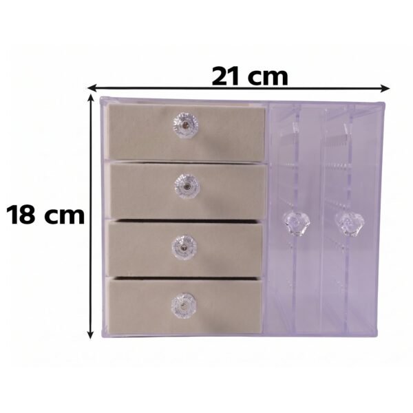 Acrylic Jewelry Organizer Box, Multi-Drawer Velvet Storage for Rings (1 Set)