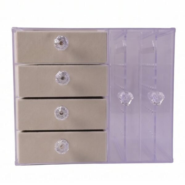 Acrylic Jewelry Organizer Box, Multi-Drawer Velvet Storage for Rings (1 Set)