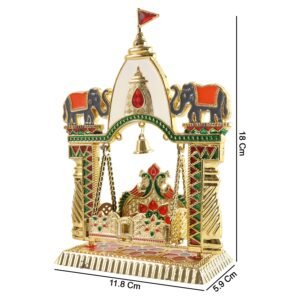 Pooja Jhula Mandir – Traditional Decorative Idol Swing with Bell