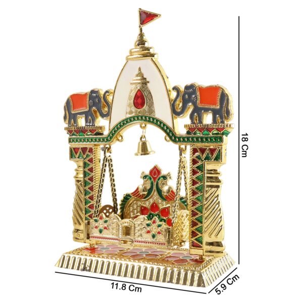 Pooja Jhula Mandir – Traditional Decorative Idol Swing with Bell