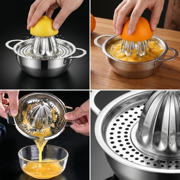 Stainless Steel Citrus Juicer – Manual Hand Press for Fresh Juice
