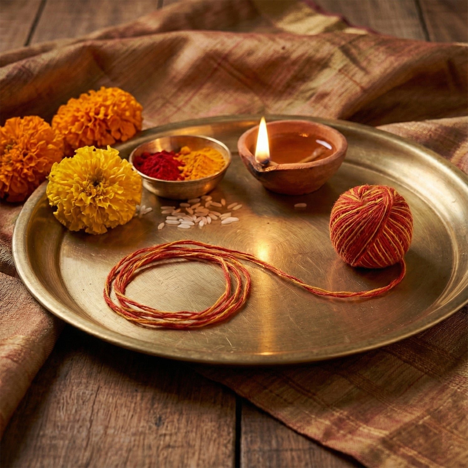Pooja Kalawa Moli Sacred Cotton Thread – Traditional Puja Essential