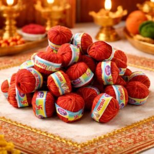 Sacred Cotton Thread Set – 48 Pooja Kalawa Balls for Rituals