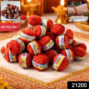 Sacred Cotton Thread Set – 48 Pooja Kalawa Balls for Rituals