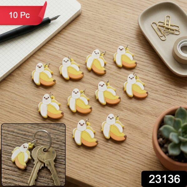 Cartoon Banana Keychains – Cheerful 10pc Set for Bags & Keys
