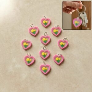 Cute Heart & Flower Bag Charm Set – Versatile & Stylish