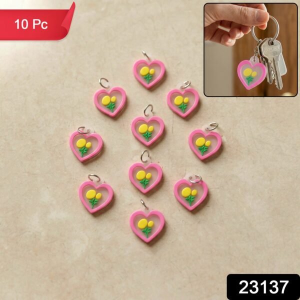 Cute Heart & Flower Bag Charm Set – Versatile & Stylish