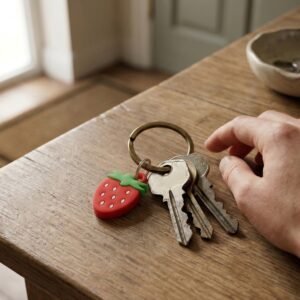 Strawberry Design Bag Charm Keychain Set – Fun Fruit Decor