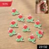 Rose Flower Design Bag Charm Keychain Set – Elegant Floral Accessory
