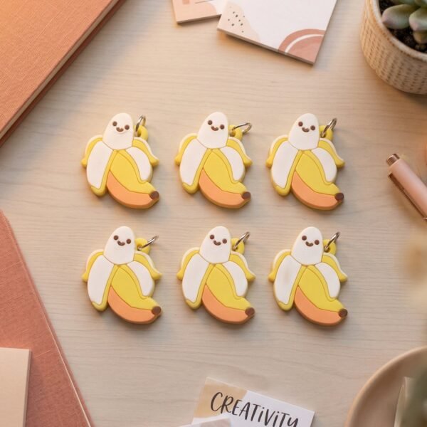 Cartoon Banana Keychains – Cheerful 10pc Set for Bags & Keys