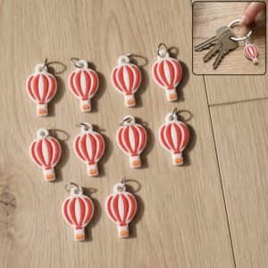 Hot Air Balloon Bag Charm Keychain Set – Trendy Travel Accessory