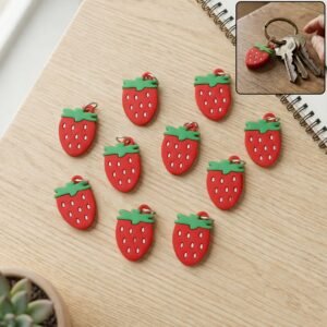 Strawberry Design Bag Charm Keychain Set – Fun Fruit Decor