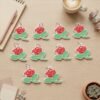 Rose Flower Design Bag Charm Keychain Set – Elegant Floral Accessory
