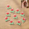 Rose Flower Design Bag Charm Keychain Set – Elegant Floral Accessory