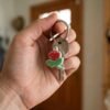 Rose Flower Design Bag Charm Keychain Set – Elegant Floral Accessory