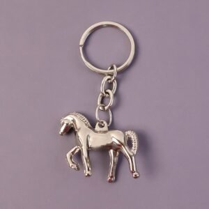 Metallic Horse Keychain – Durable Polished Chrome Accessory