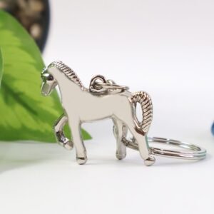 Metallic Horse Keychain – Durable Polished Chrome Accessory