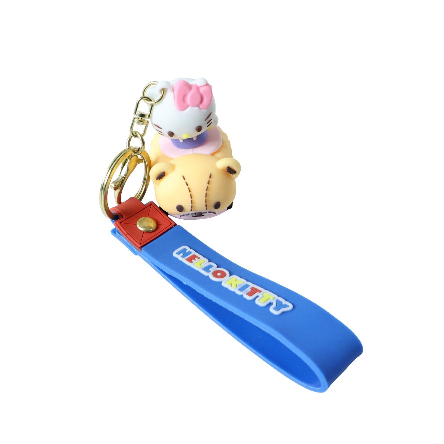 Cartoon Cat Silicone Keychain – Cute Soft Key Holder with Wrist Strap