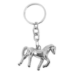 Metallic Horse Keychain – Durable Polished Chrome Accessory
