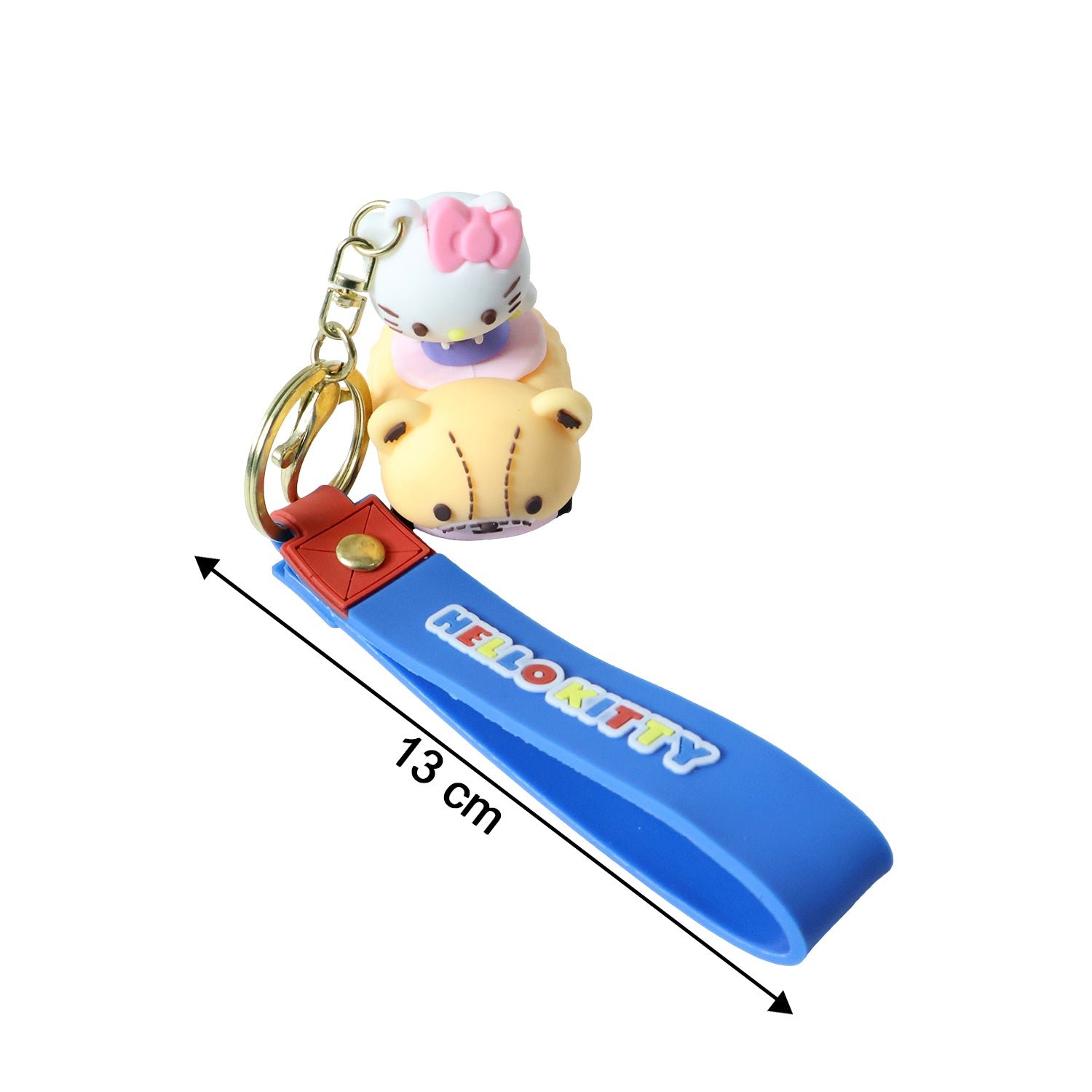 Cartoon Cat Silicone Keychain – Cute Soft Key Holder with Wrist Strap