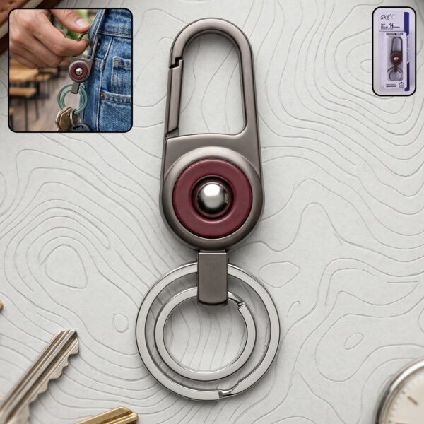 Heavy Duty Metal Key Holder – Secure Clipping & Dual Rings