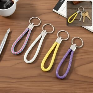 Braided Loop Keychain Set – 4-Piece Stylish Key Organizer for Daily Use