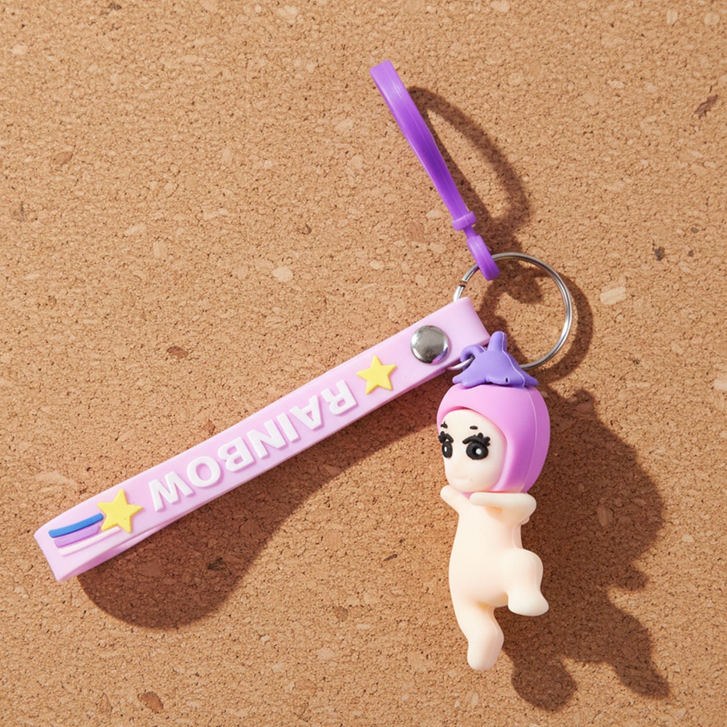 Baby Doll Silicone Keychain – Soft Cute Cartoon Charm