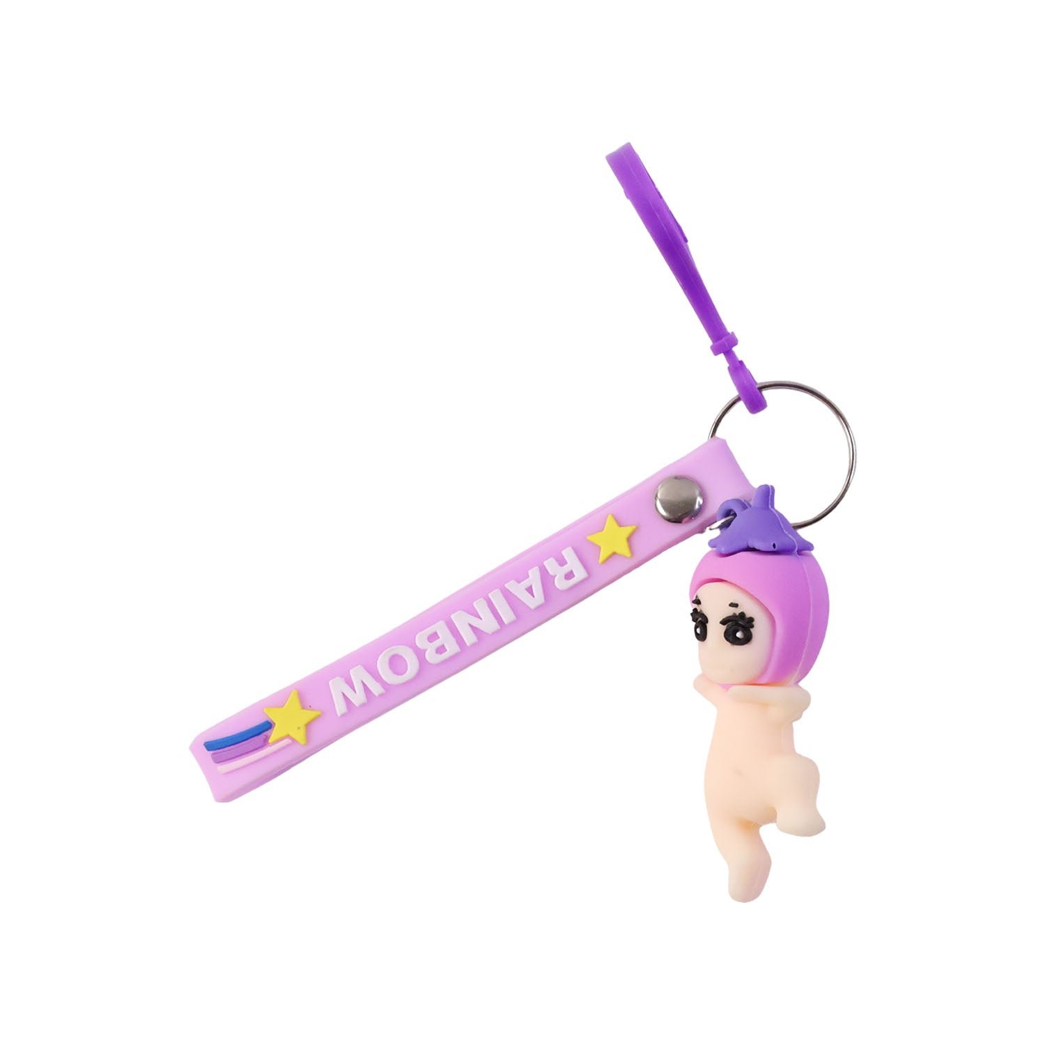 Baby Doll Silicone Keychain – Soft Cute Cartoon Charm