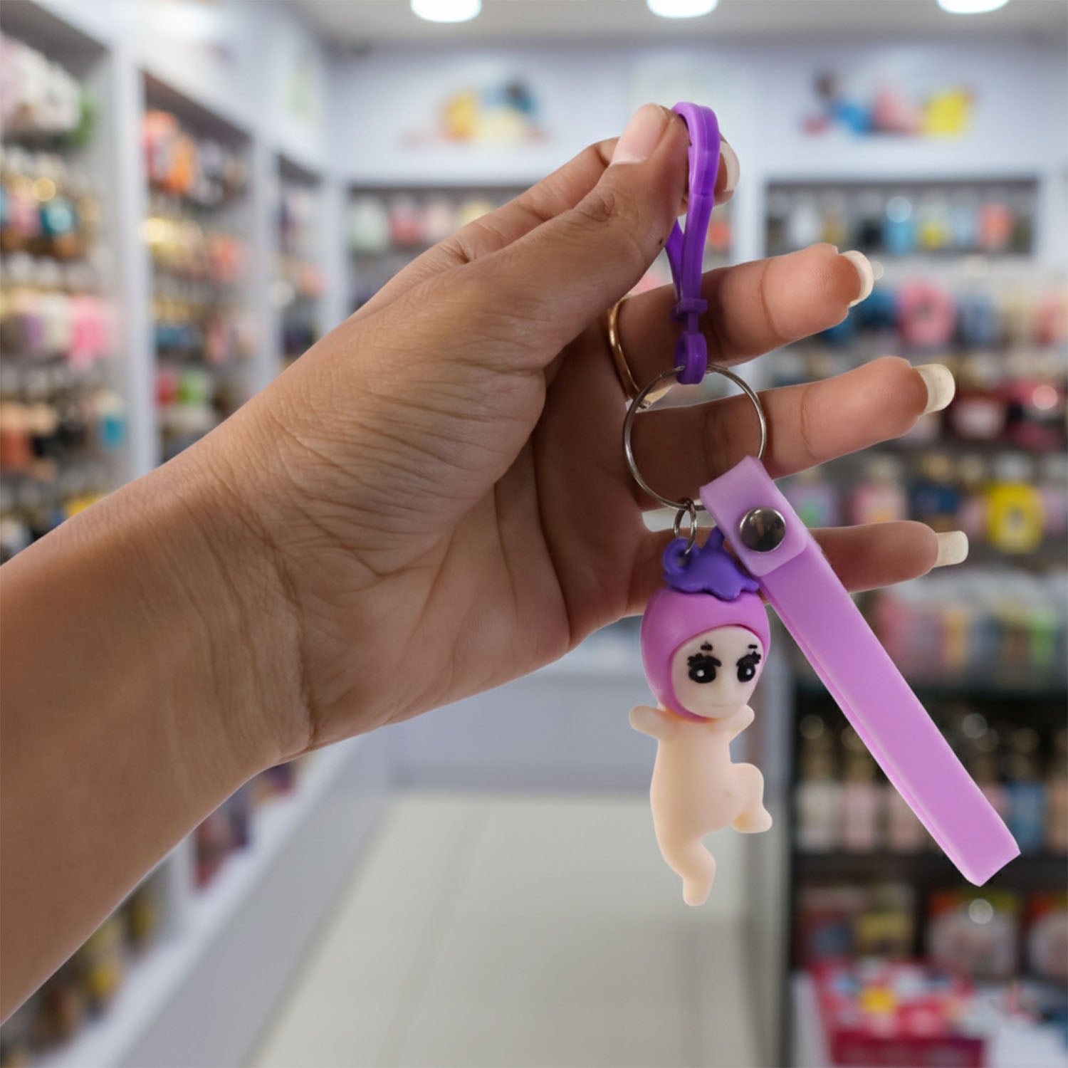 Baby Doll Silicone Keychain – Soft Cute Cartoon Charm